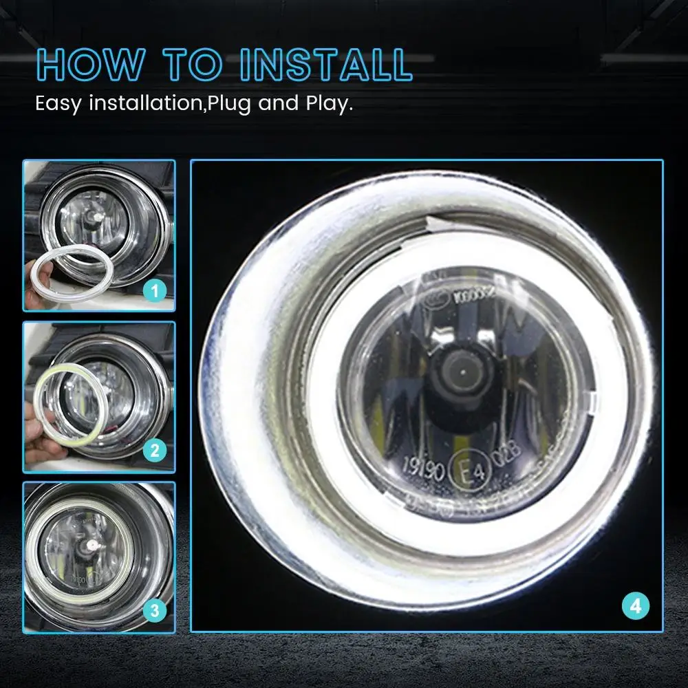 12V 60MM 70MM 80MM 90MM 100MM Daytime Running Lamp Car Angel Eyes Halo Ring Headlight DRL Led Lights