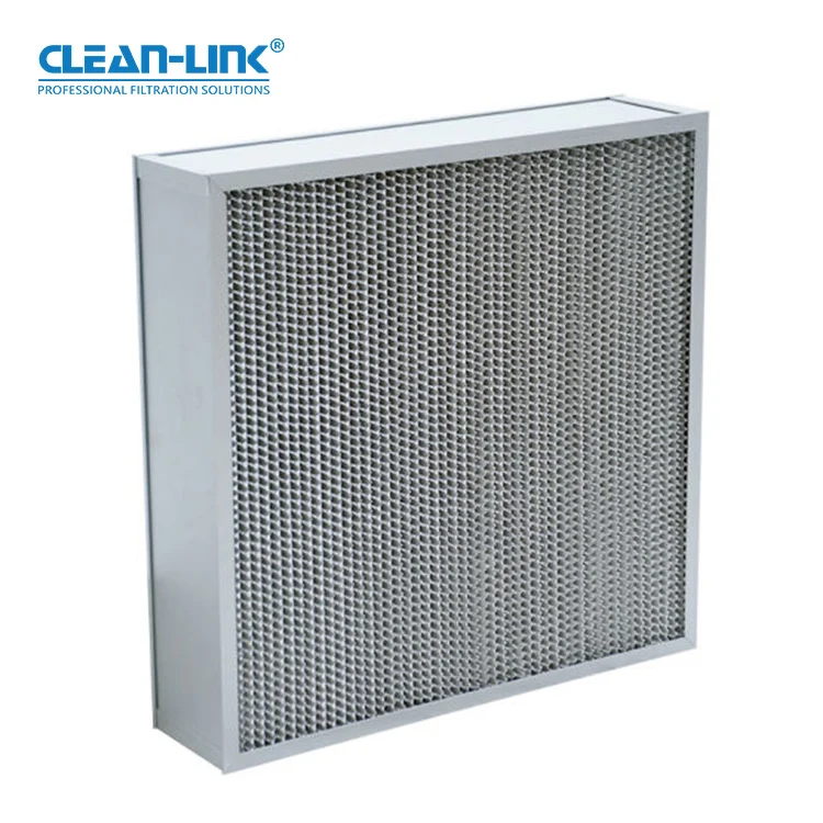Aluminum plate High Temperature hepa filters Deep pleated Separator laminar flow hood H13 H14 hepa filter