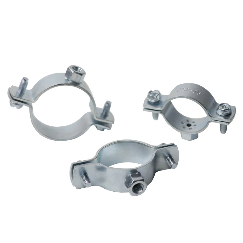 Topfix Factory Hot Selling With Two Side Screw  Zinc-plated M8+M10 Heavy Duty Pipe Clamps