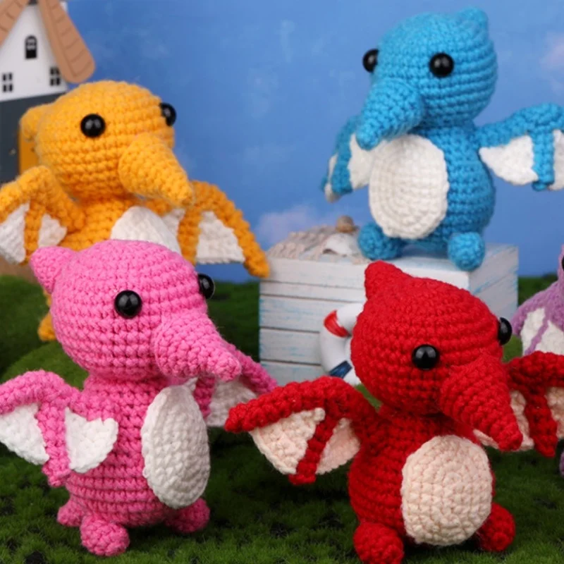 Factory price crochet dinosaur doll kit Handmade wool manufacture crochet kit for beginners creative hand-woven gift
