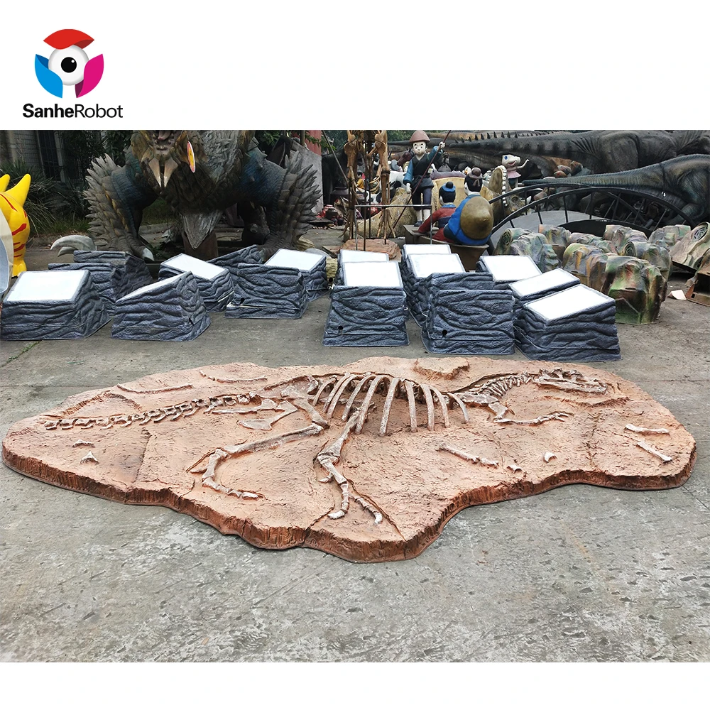 SH-FF170 Fossil Excavation Zigong Blue Lizard Excavation Animatronic Dinosaur Giant Skeleton Skull Stegosaurus Dinosaur Fossils