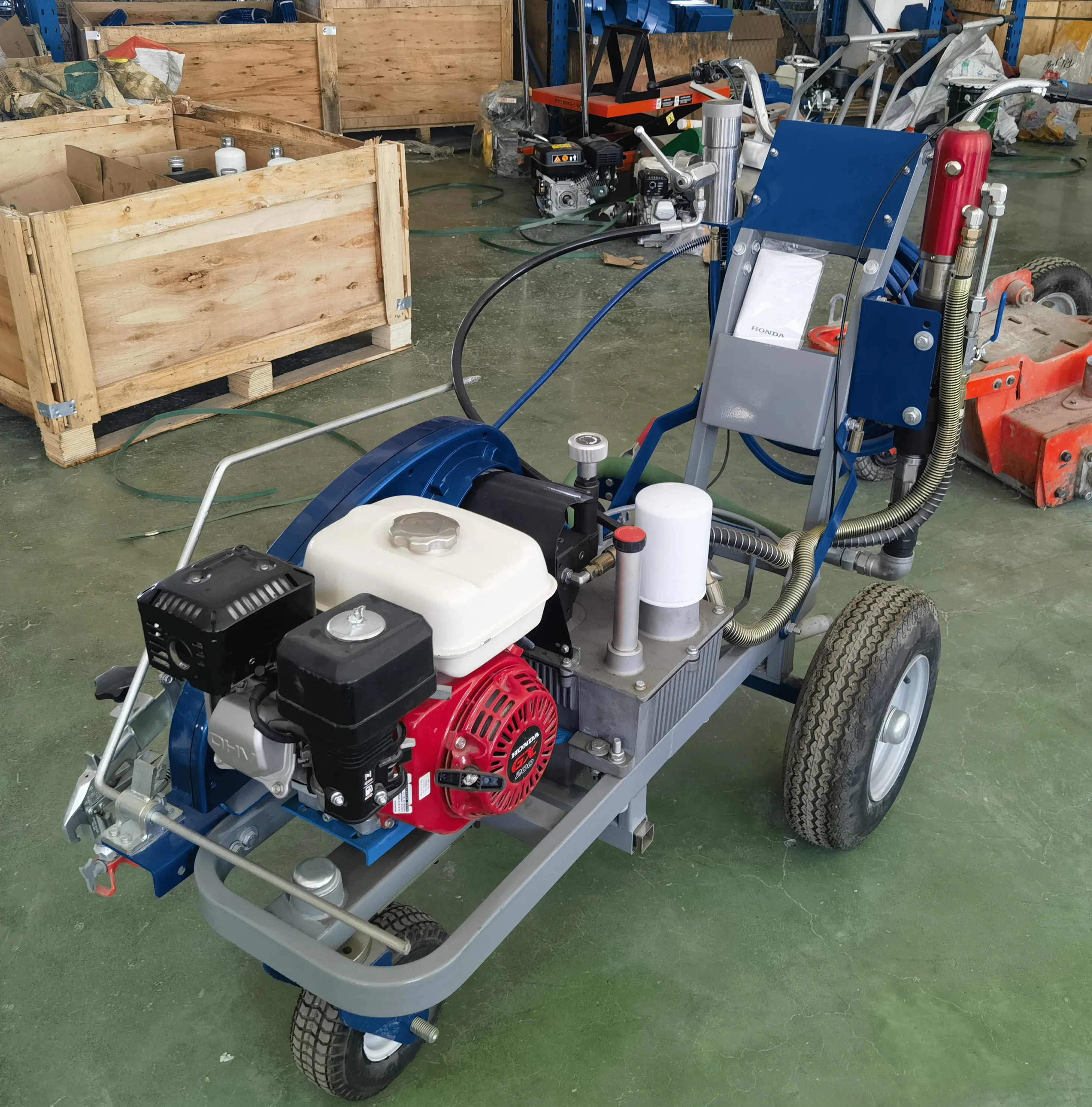 Double gun double nozzle cold paint single sprinkler head road marking marker machine