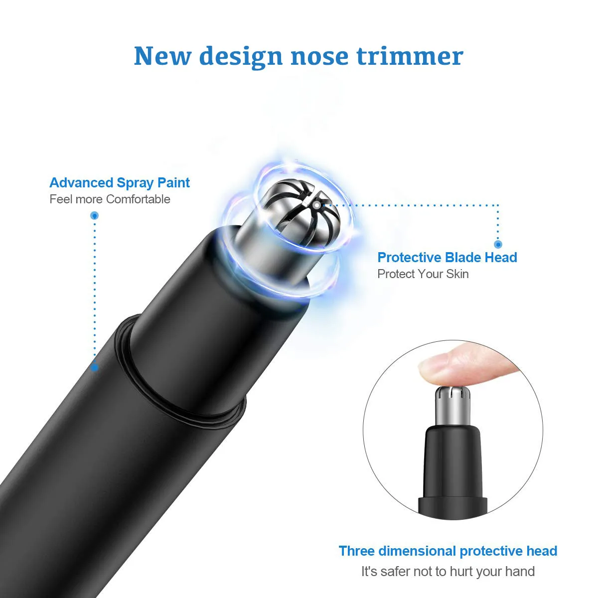 2 In 1 Facial Hair Trimmer Nose Ear Hair Shaver Trimmer Eyebrow Scraper Safe Face Care Razor Cleaner for Men Women Makeup Tool