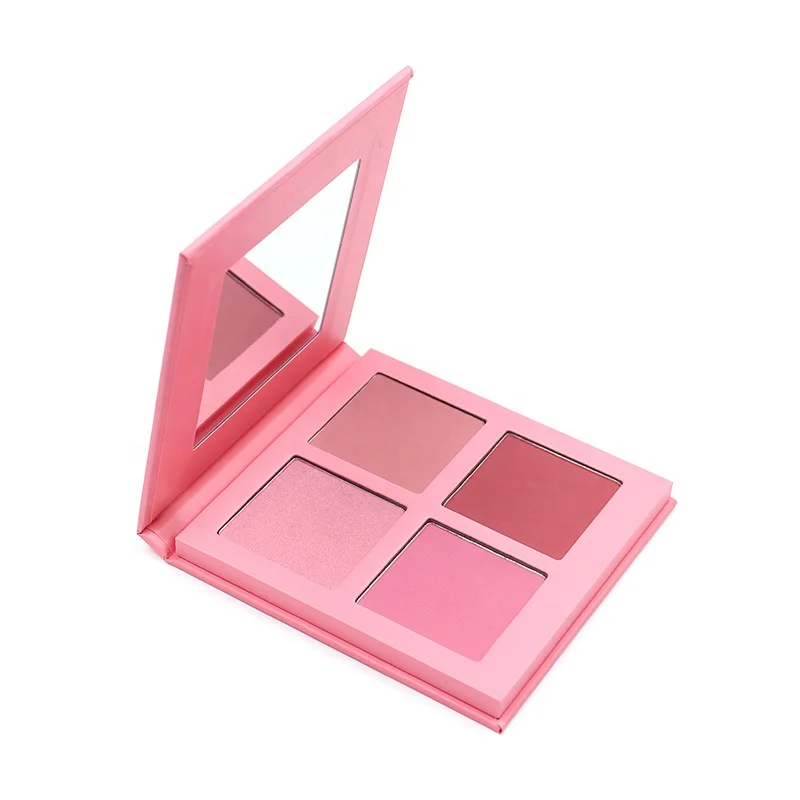 Factory OEM private label powder blusher long lasting high pigment 4 colors cosmetic makeup blush