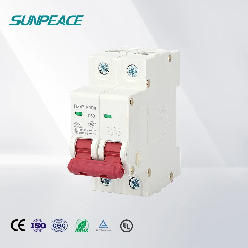 DZ47-63 DC MCB mini miniature circuit breakers 1 2 3 4 pole 1amp 2amp 3amp 4amp 6amp 10amp 16amp 20amp 32amp 40amp 50amp 63amp