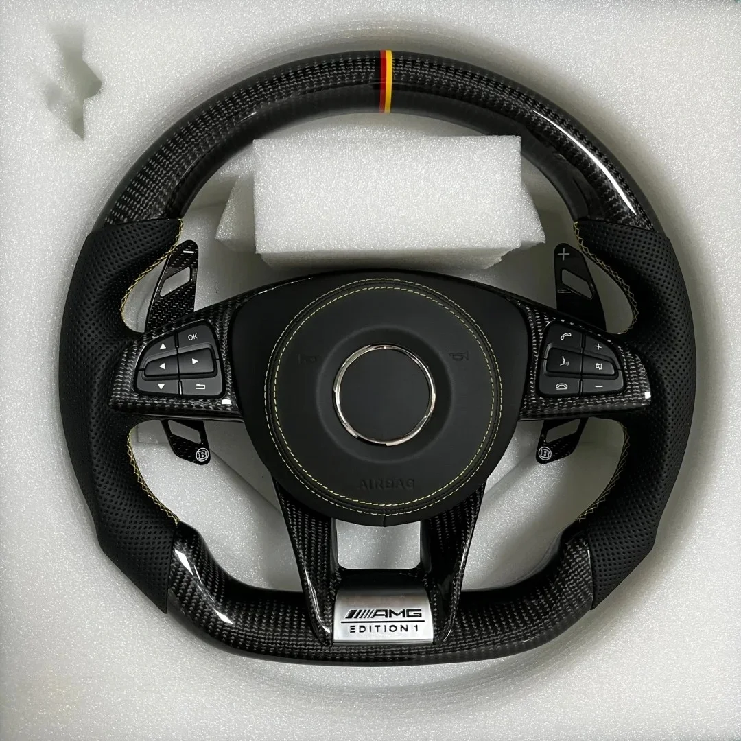 W204 Carbon Fiber Steering Wheel For Mercedes Benz AMG W204 W205 W211 W203 W212 W176 W213 Cla W210 W124 W177 W221 A C E S Class
