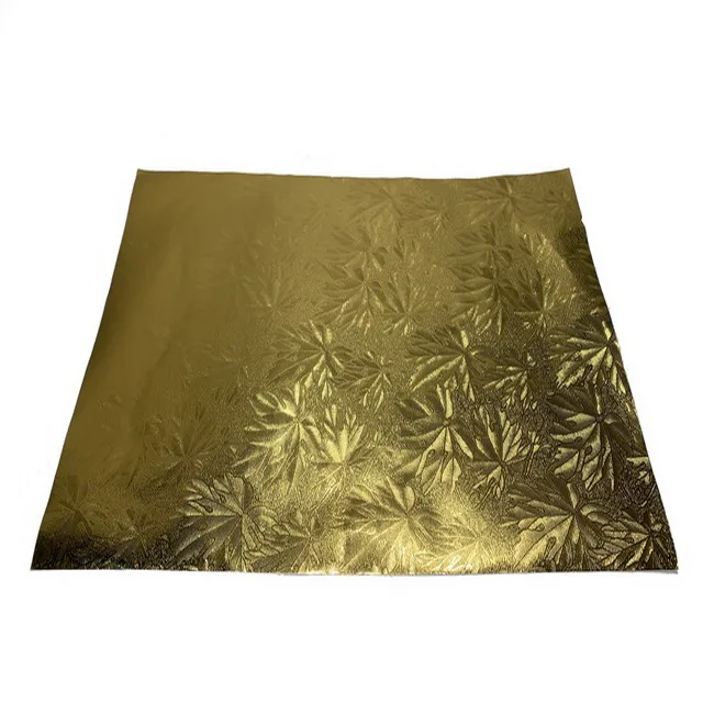 colored red gold embossed golden aluminum foil laminate metallic  aluminium paper for Christmas  gift decorative