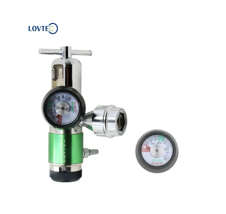 Airtech 2023 high quality Chinese Manufacture  brass Oxigen oxygen regulator Adjustable Gas Pressure with outlet for cylinder