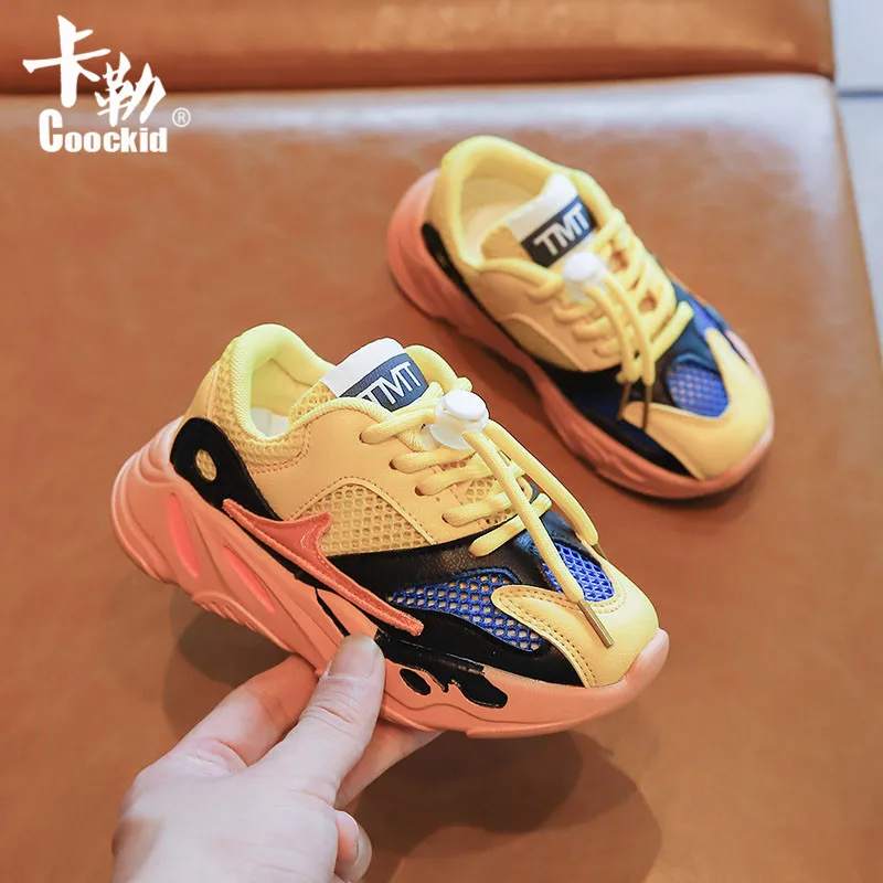 Модная кожаная разноцветная детская повседневная обувь на липучке для мальчиков