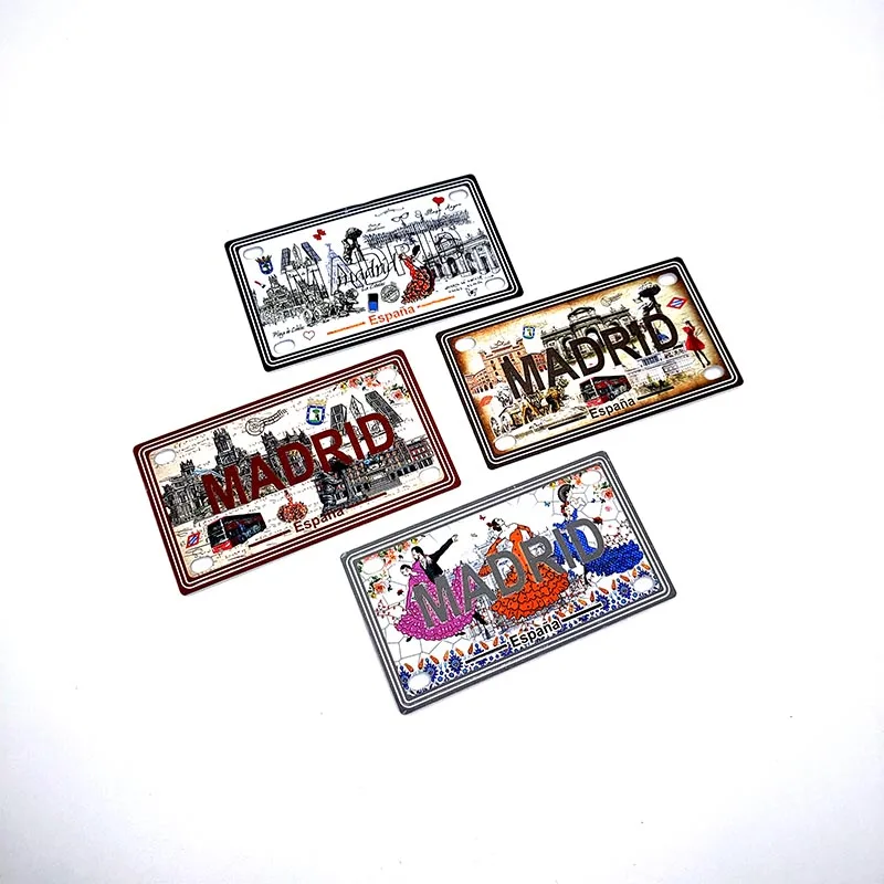 aluminium nameplate concave-convax embossed car number plate 3d printed fridge magnets