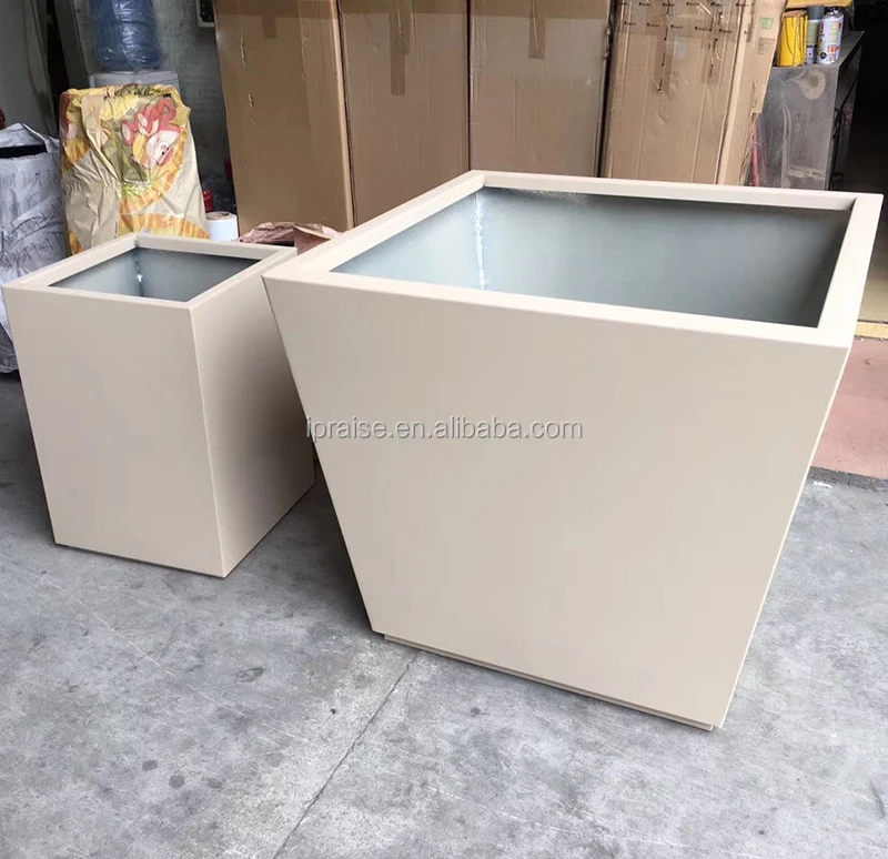 Modern home decor Metal tall outdoor large floor vase black and white plant pot