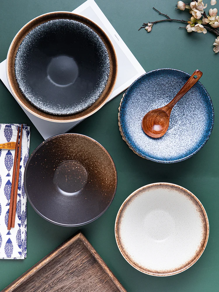 Керамическая японская миска для рамен в стиле Ins набор посуды Бамбуковая Шляпа бытовая супа