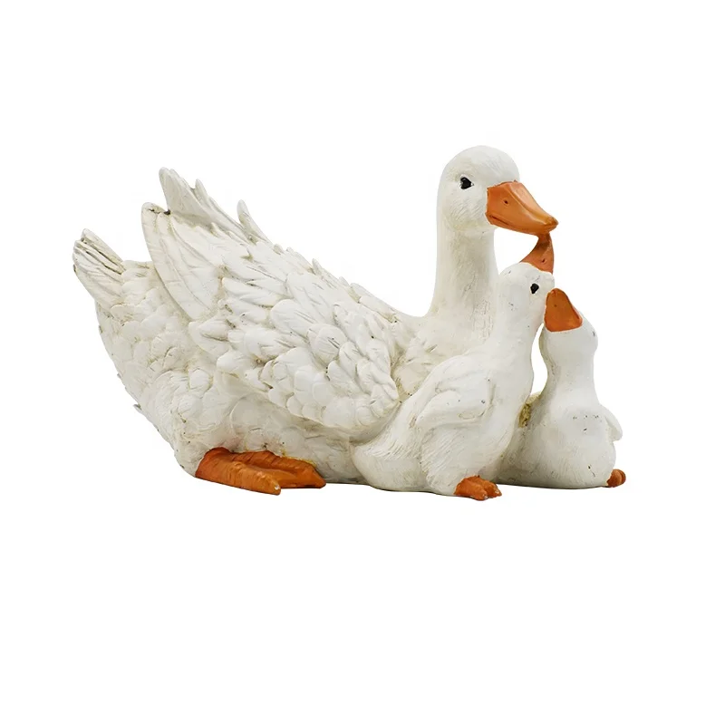 
Creative Animal Sculpture Resin Duck Family Figurines Garden Resin Ornament 