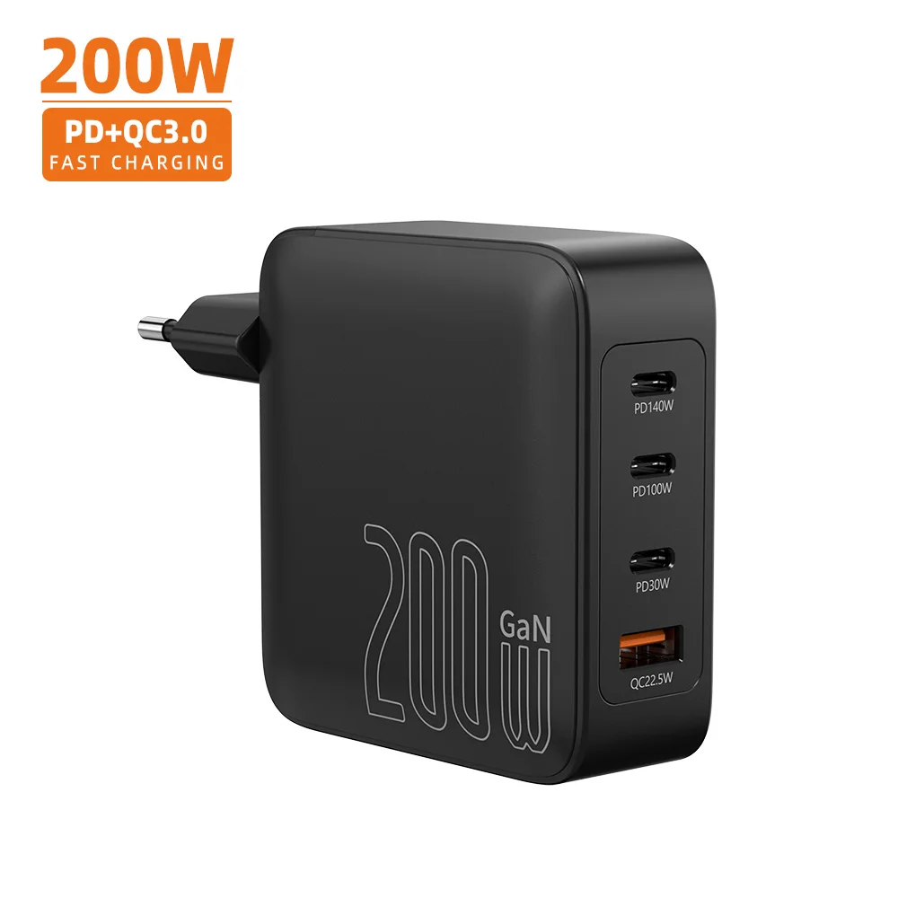 Vina Gan PD3.1 200W 4- Port A+C PD Wall Charger Quick Charging for IPhone Mac book Laptop Phone