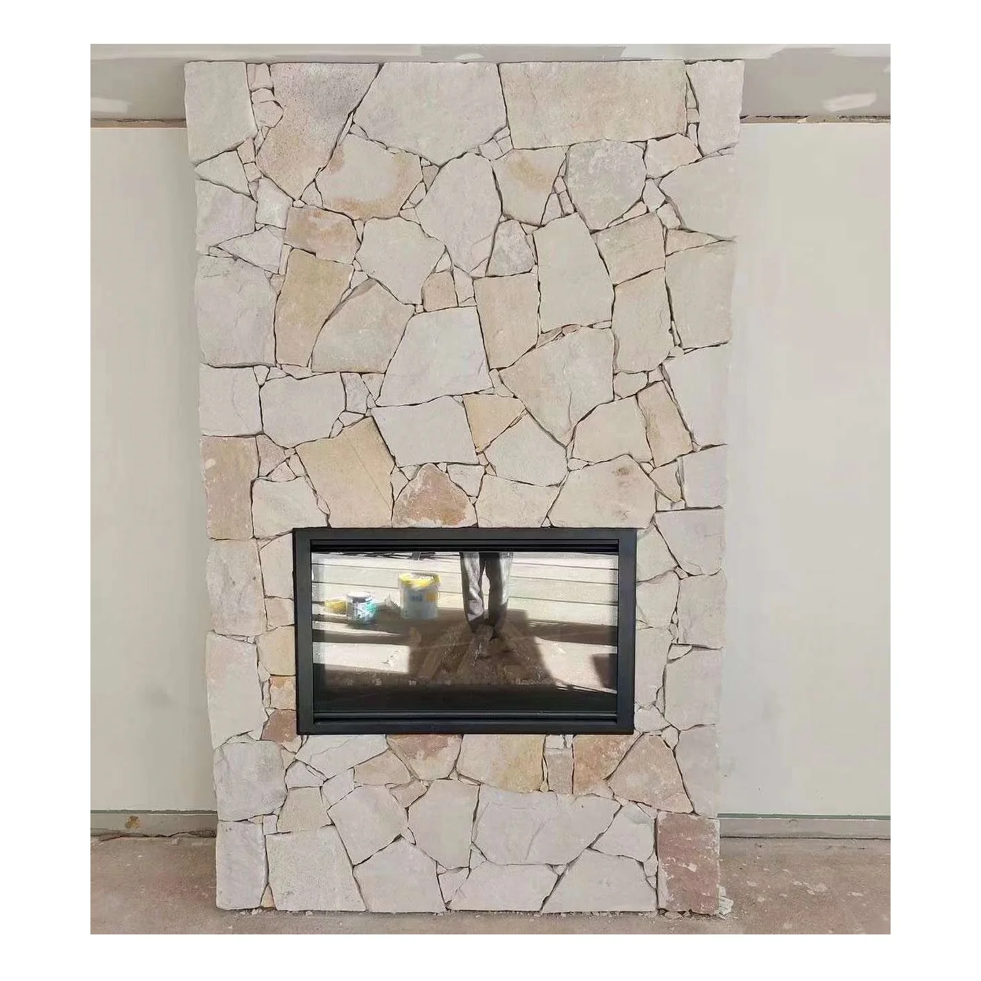 High Quality Natural Cream Quartzite Stone Decoration Wall Cladding Panels For Fireplace Claddings Natural Surface Wall Tiles