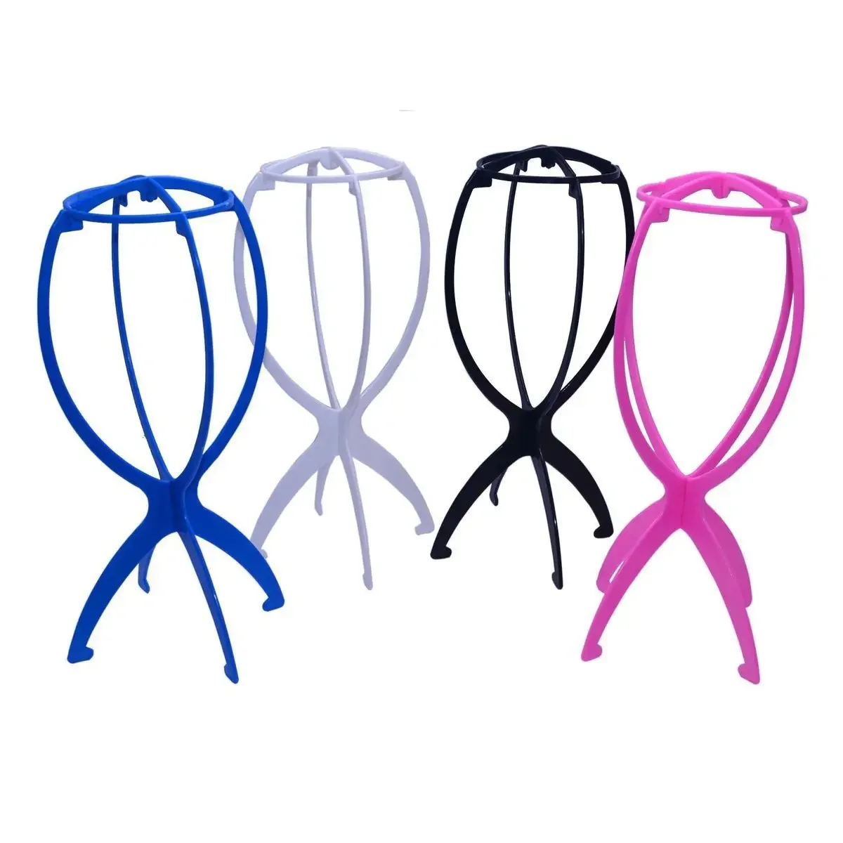 Adjustable Plastic Wig Stand Holder Stand For Hat Display Wig Head Holders Mannequin Portable Folding Wig Stand