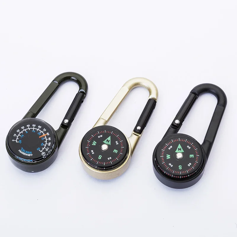 Mini Climbing Button Lightweight Compass With thermometer for climbing and hiking and travelling