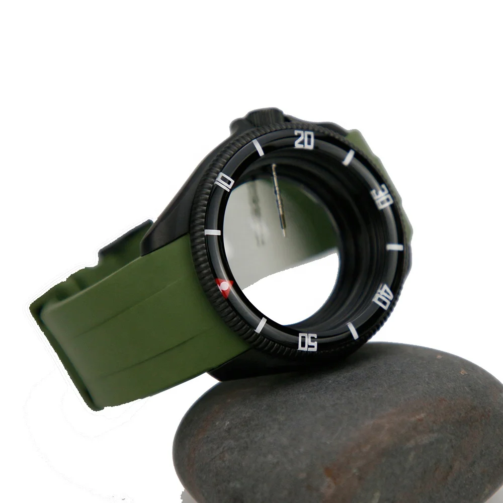 Green Color Vulcanized Rubber With Solid Buckle 1.8mm 2.5mm Holes 22mm Cover Head SKX007 Watch Band Strap