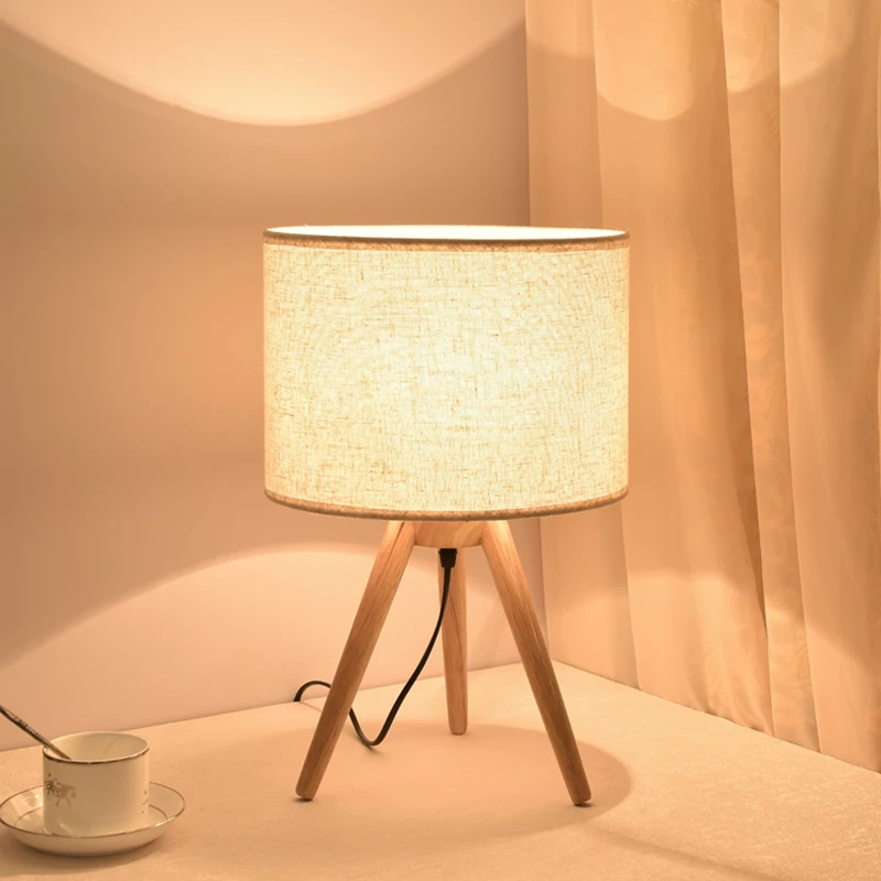New product north desk lamp style girl bedroom simple modern decoration Japanese-style log study solid wood