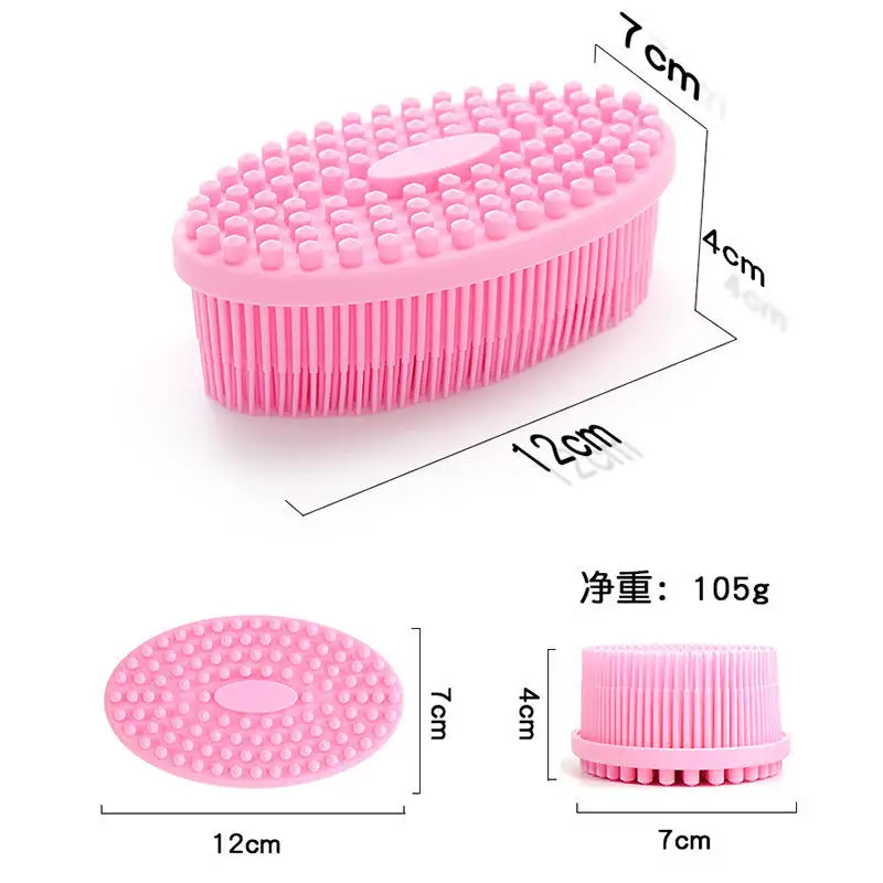 Factory Wholesale Long Silicone Dual Sided Body Scrubber Back Brush Massager Cleaner Shower Bath Belt