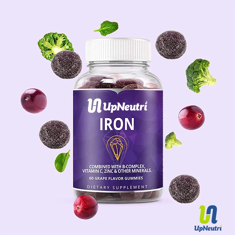 OEM customized gummy Iron with Folic acid and vitamin B6 private label in bulk