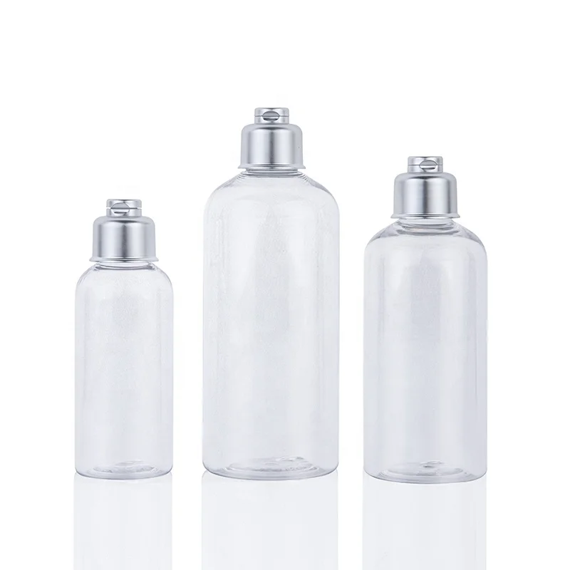 Factory Price  Widely Used 100ml 200ml 300ml Empty Bottle Packaging Lotion Bottle With Silver Flip Lid
