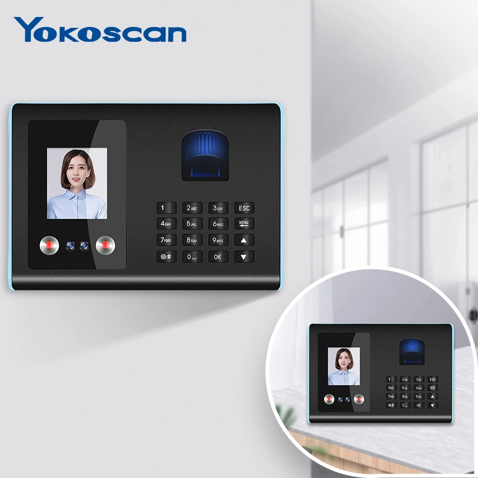 FA01Staff Biometric Face Recognition Fingerprint Scanner Clock In And Out Employee Time Attendance Machine Time Recorder