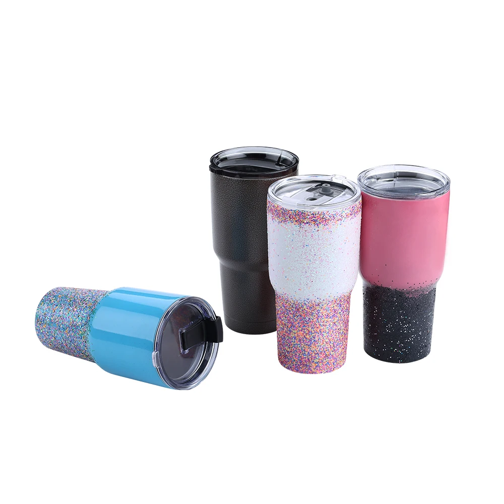 Custom 30 oz vacuum insulated wholesale stainless steel double wall travel thermal coffee tumbler with lid