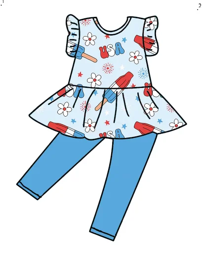 Qingli Одежда для девочек Повседневный Детский комплект из хлопчатобумажной ткани От 6 до 9 лет оптом летнего и осеннего сезона