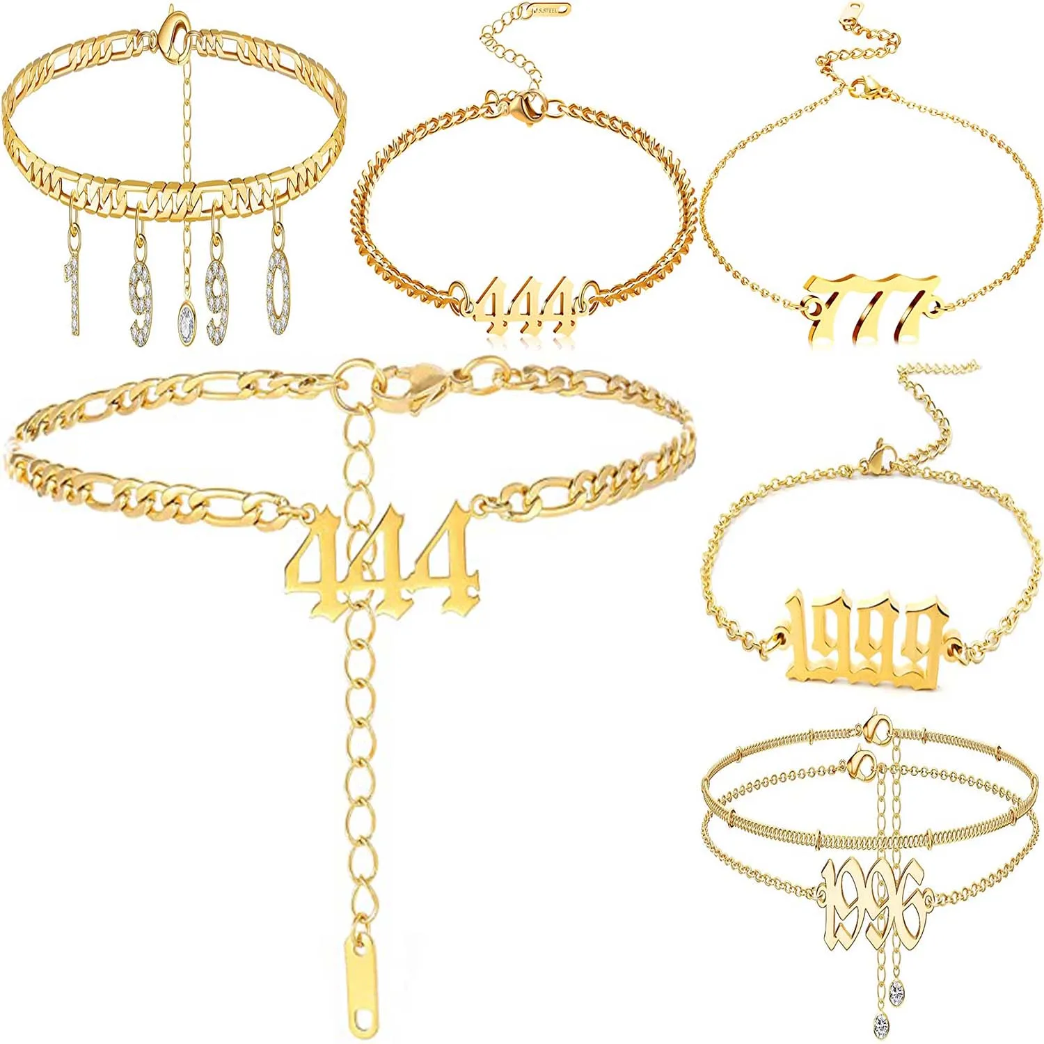 Wholesale Plain Pendant Ankle She Birth Year Foot Jewelry Mini Cuban Leg Chain Bracelet 925 Sterling Silver Angel Number Anklet