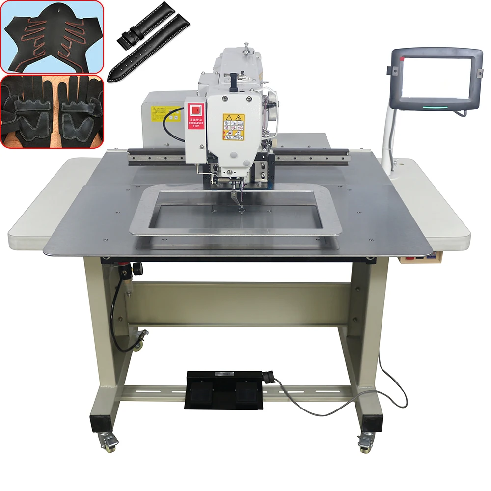 Automatic computer programmable pattern sewing machine for football