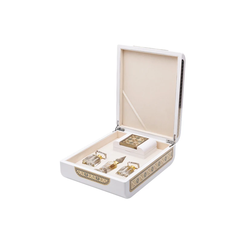 wooden box packing for perfume manarabic oud perfume bottle whit box