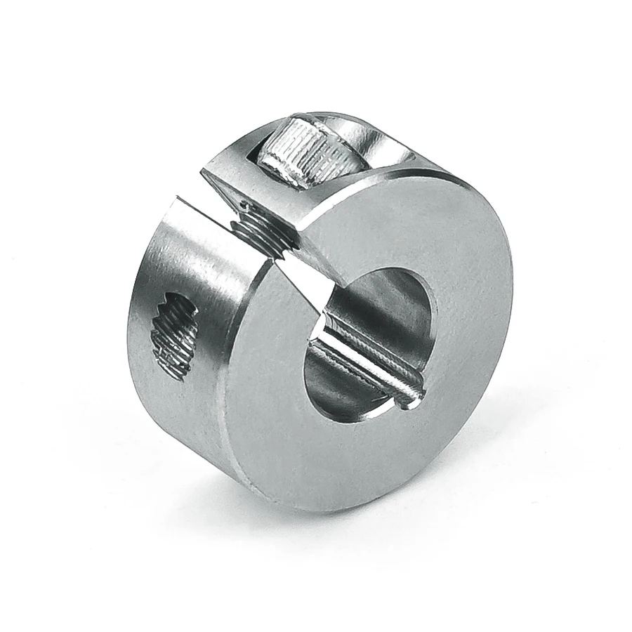 16mm-150mm CNC Machining Black Oxide Steel Stainless Steel Set Screw Clamping Single Piece Split Shaft Locking Collar