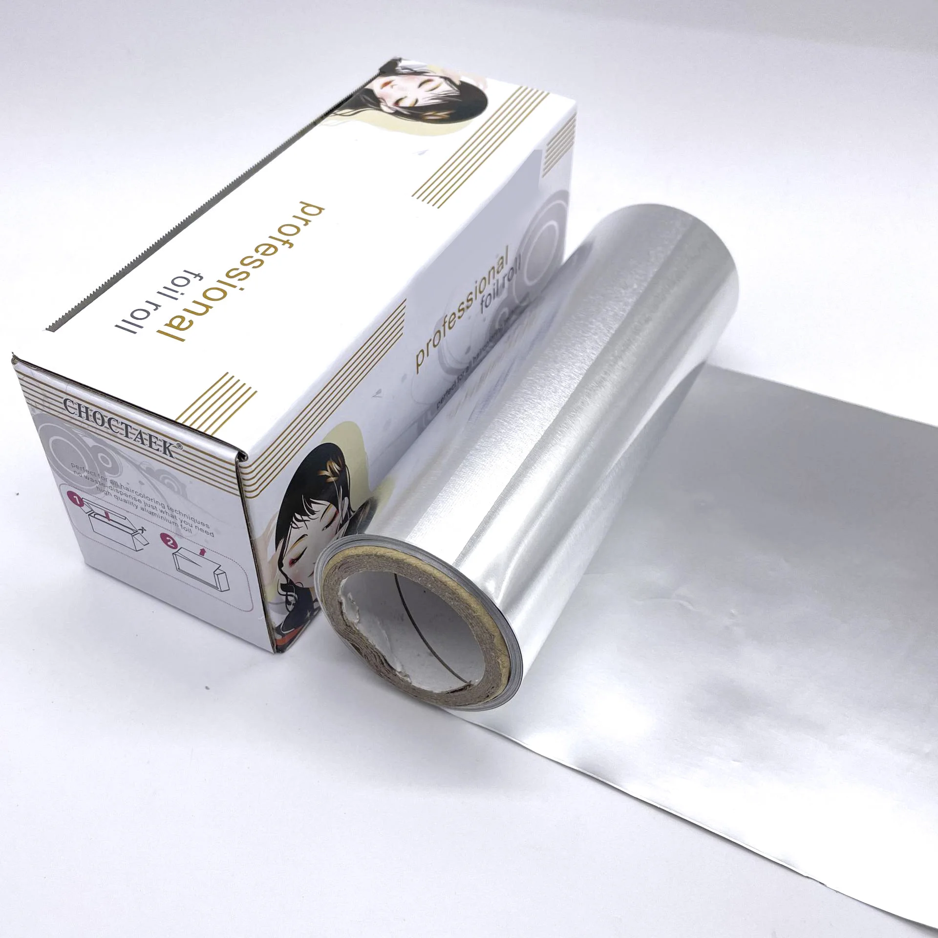 custom print embossed hair dying foil with designs precut 500 sheets pop up aluminum pattern hair foils for highlight