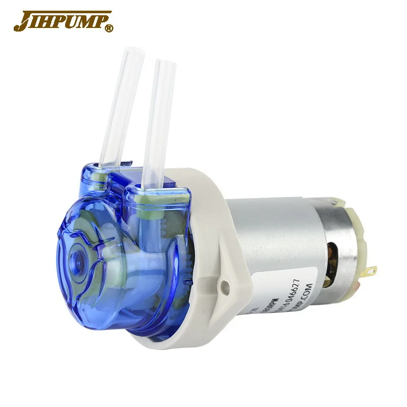 JIHPUMP двигатель постоянного тока мини микро лучшая трубка перистальтический насос скорость потока купить водяную жидкость заполнение дозирующие насосы