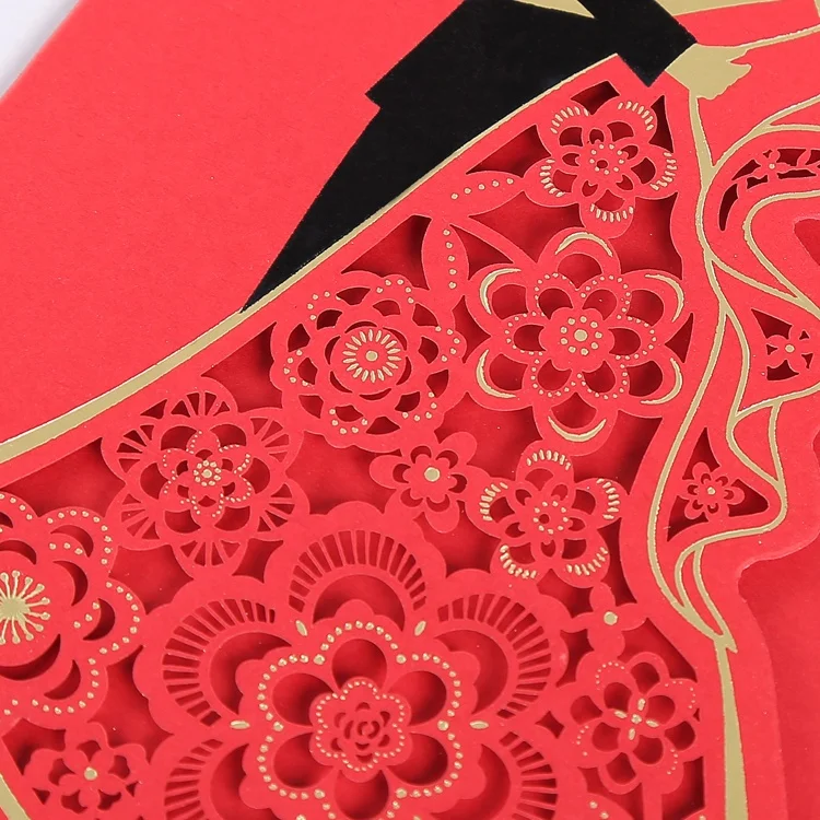 
Nepali marriage invitation card korean / myanmar / chinese customised wedding invitation card 