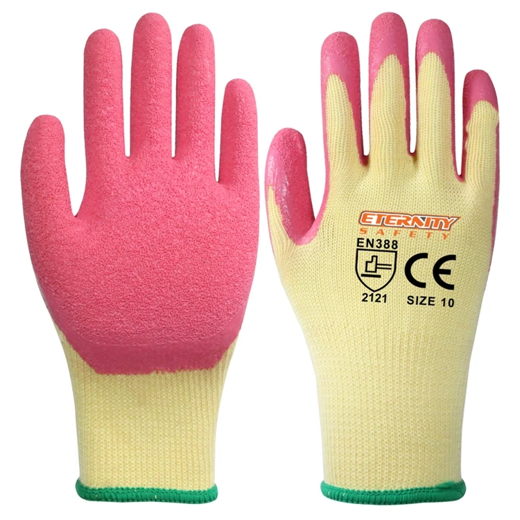 ENTE SAFETY 10 Gauge 5 thread knit shell liner with latex crinkle palm coated men working supplies