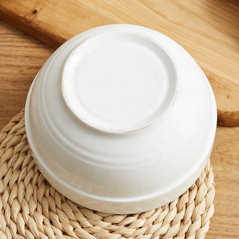 Hot sale bulk cheap tableware noodle bowl plain white ceramic soup bowls in bulk ceramic stackable bowl