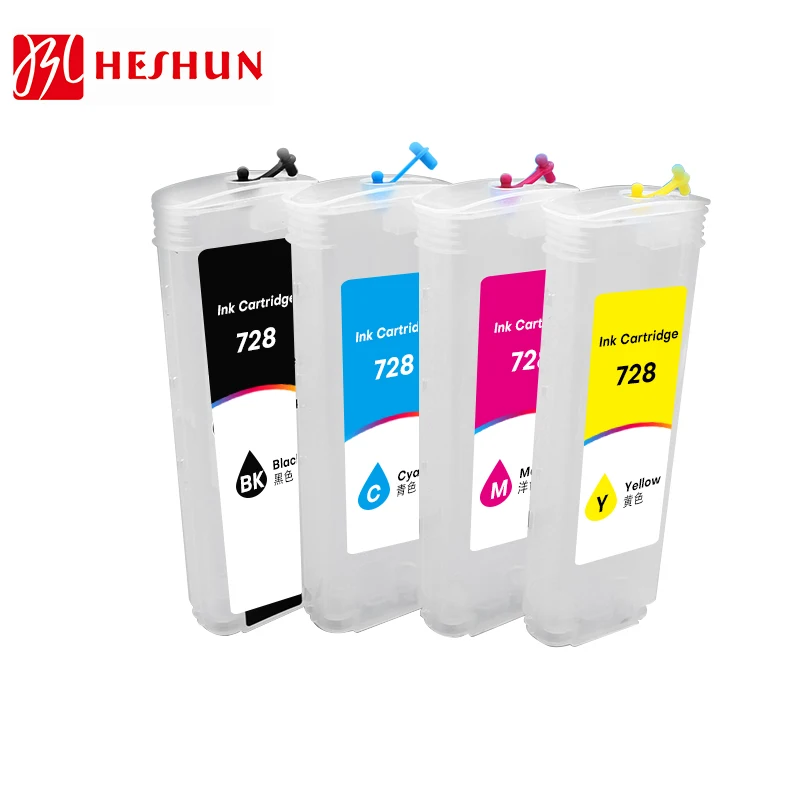 Refillable Printer Cartridge for HP 728 Ink With Chip Refill Cartridges T730 T830 Print Plotter 280ML Kit