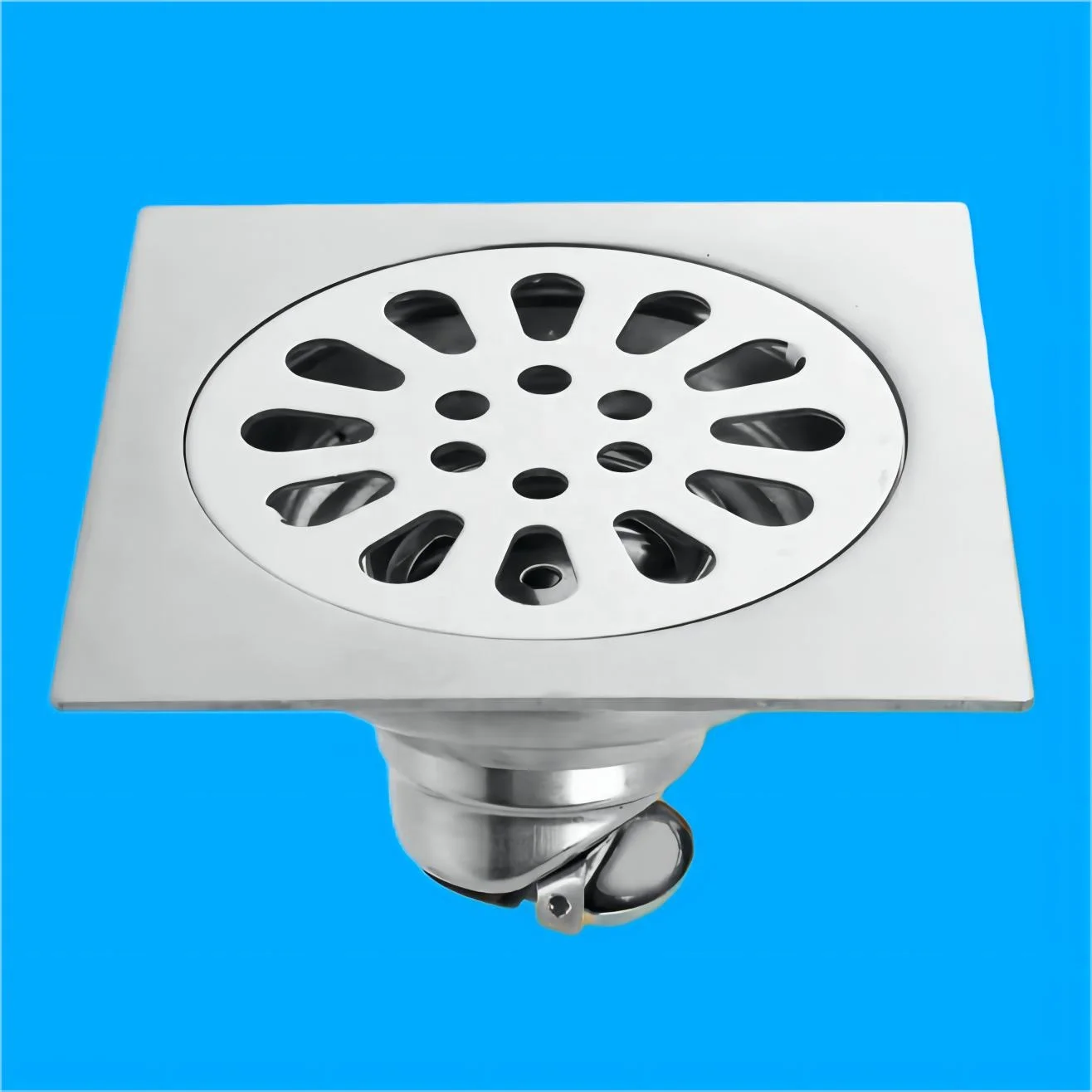 Cheap wholesale Floor Trap Drain Toilet Floor Drain 304 Stainless Steel Silver  Polish for Use Bathroom Kitchen