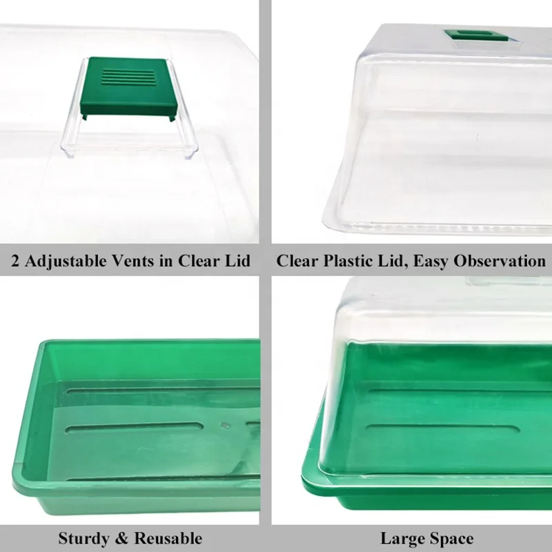 Classic Green PP Plastic Propagator Kit Seed Propagation Tray with Dome