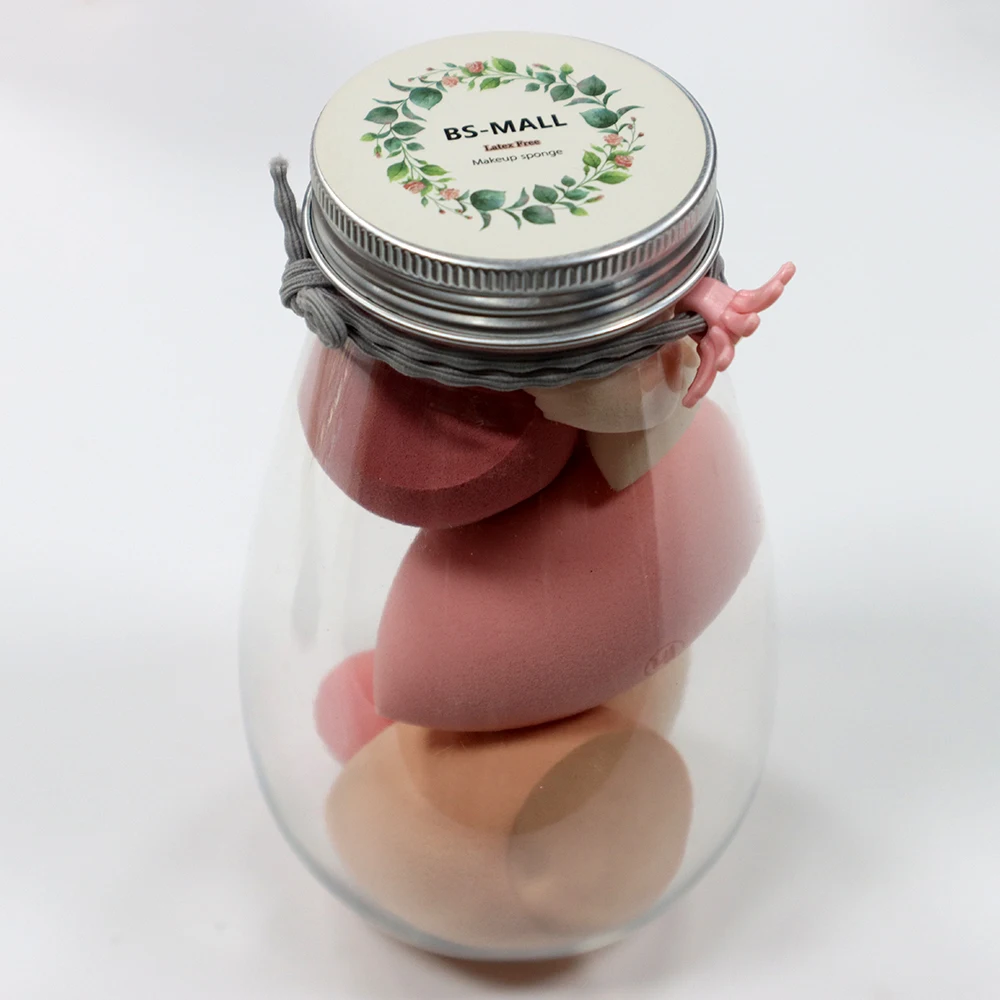 Cosmetic Sponge Puff Foundation Powder Cream Blending Face Beauty Tool Makeup Sponge with Bottle