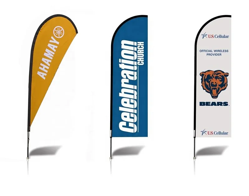 Xinfeng Advertising Professional Machine Promotion Feather Banners Flags Sets Heat Transfer Printing Environmentally Friendly
