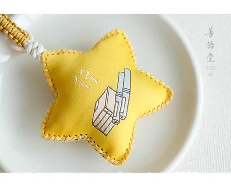 New Promotional Custom Star shape Good Luck Fortune Succes Prayer Beauty Health Safe Wealth Bag Guard Talisman
