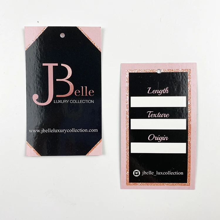 cheaper Good quality Matt and glossy hair extensions hang tag