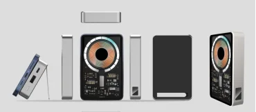 Amazon hot selling 2in1 22.5W Fast Charger Power Bank with Magnetic Wireless Charger Phone Holder for mobiles charger print logo