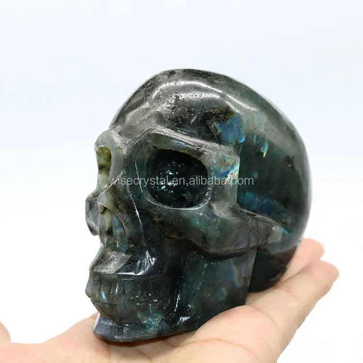 Natural Quartz Life Size healing labradorite crystal skulls Natural Quartz Life Size