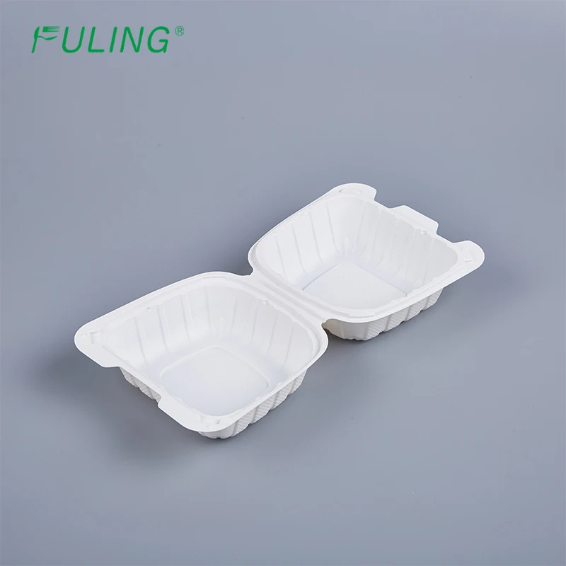FULING Heavy-Duty Quality to go Containers 6x6 Inch Clamshell Take OutDisposable Plastic Food Containers