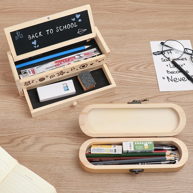Kids Solid Wood Easel Stand Blackboard wooden blackboard writing board wood stationery box