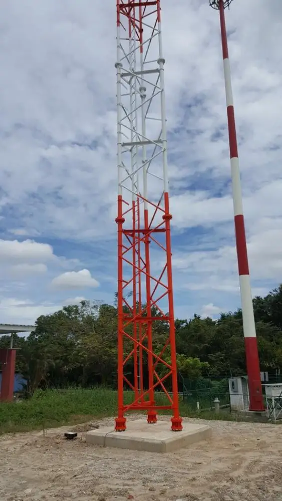 three leg steel lattice pipe microwave telecommunication tower antenna mast and communication tower for 5G construction
